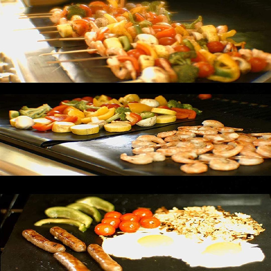 BBQ Grill Mats (Set of 6) - Non-Stick Heavy Duty, Reusable