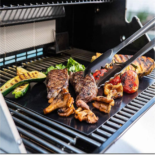 BBQ Grill Mats (Set of 6)  - Non-Stick Heavy Duty, Reusable